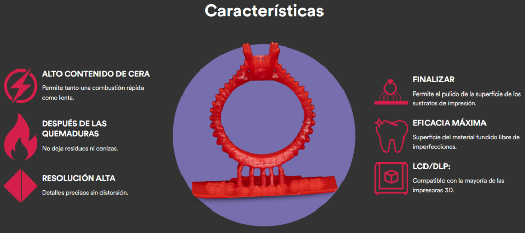 cosmos plus casteable calcinable rojo para fundición dental bluecast siraya tech prizma